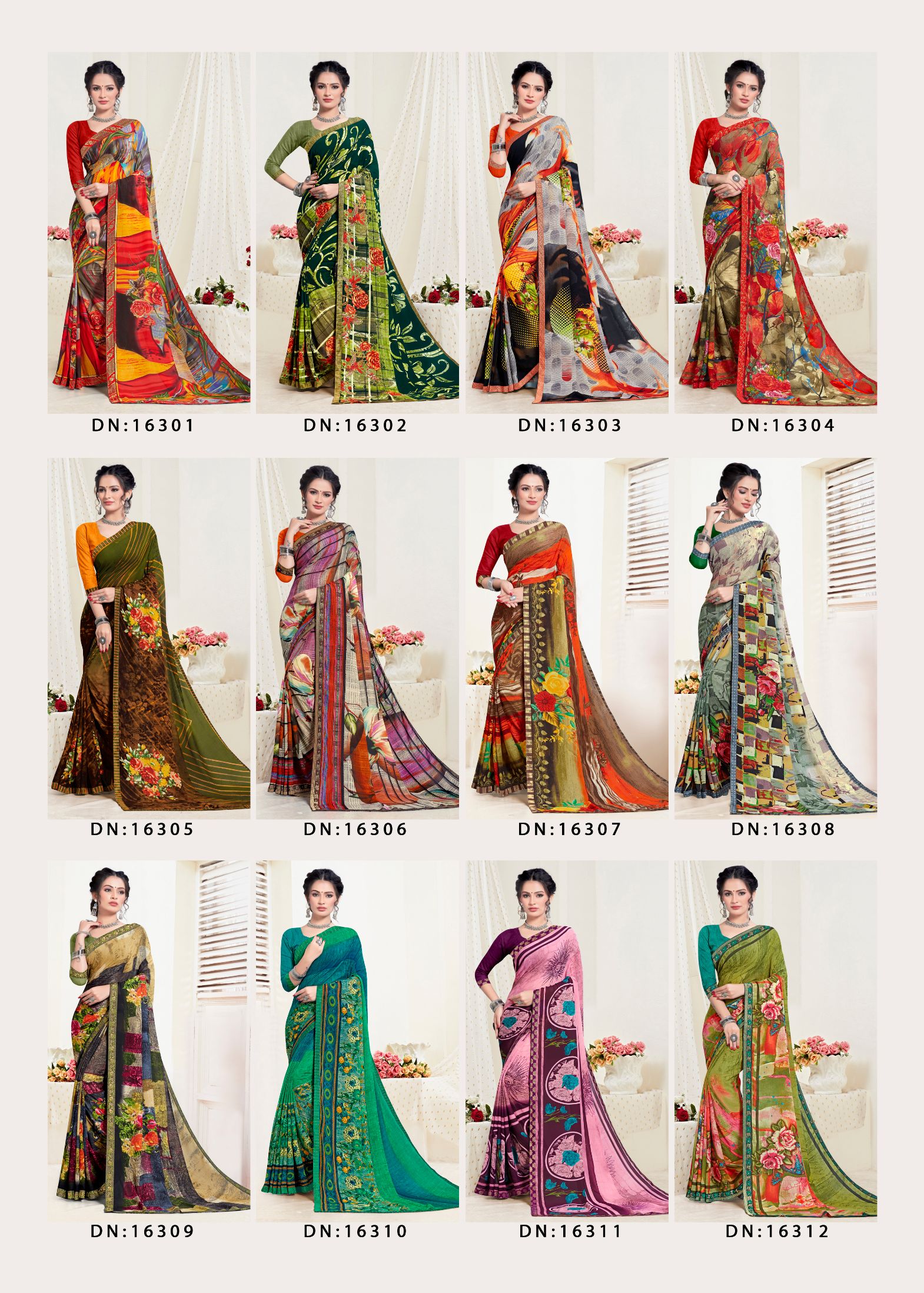 Harni Kashi Latest fancy Casual Regular Wear Printed Georgette Sarees Collection